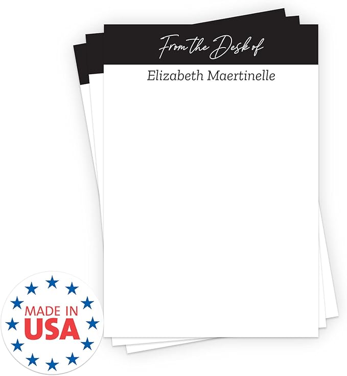 from The Desk of Personalized 4" x 6" Sticky Note Pads/Modern Set of 3 Custom Pads / 50 Sticky Sheets Per Pad/Customized Note Pads Made in The USA
