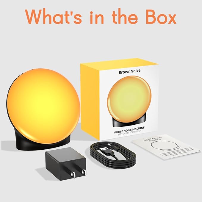 BrownNoise White Noise Machine with 30 Soothing Sounds 12 Colors Night Light and Sound Machine 36 Volume Levels 4 Timers and Memory Function 10 Adjustable Brightness Sleep Machine for Baby Adults Kids
