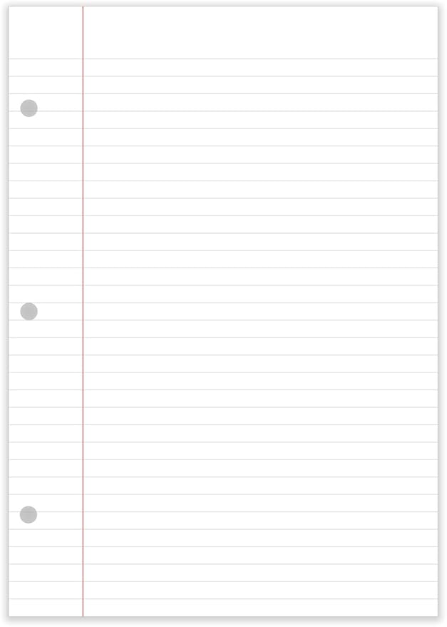 A5 Filler Paper, 3 Hole Planner Refills, Organizer, Loose-leaf Binder Paper, 100 Sheets/200 Pages, Lined, 100gsm, White, 5.8 x 8.2 Inch, 3 Hole Filler Paper, Mini Binder Refill Inserts