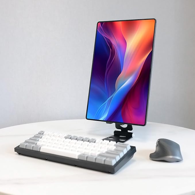 Kado Aluminum Alloy Tablet Stand for Portable Monitor, Foldable iPad Stand Holder Adjustable, Computer Office Desk Accessories for Kindle, Switch, iPad Pro/Air/Mini, iPhone Pro/Max/Plus