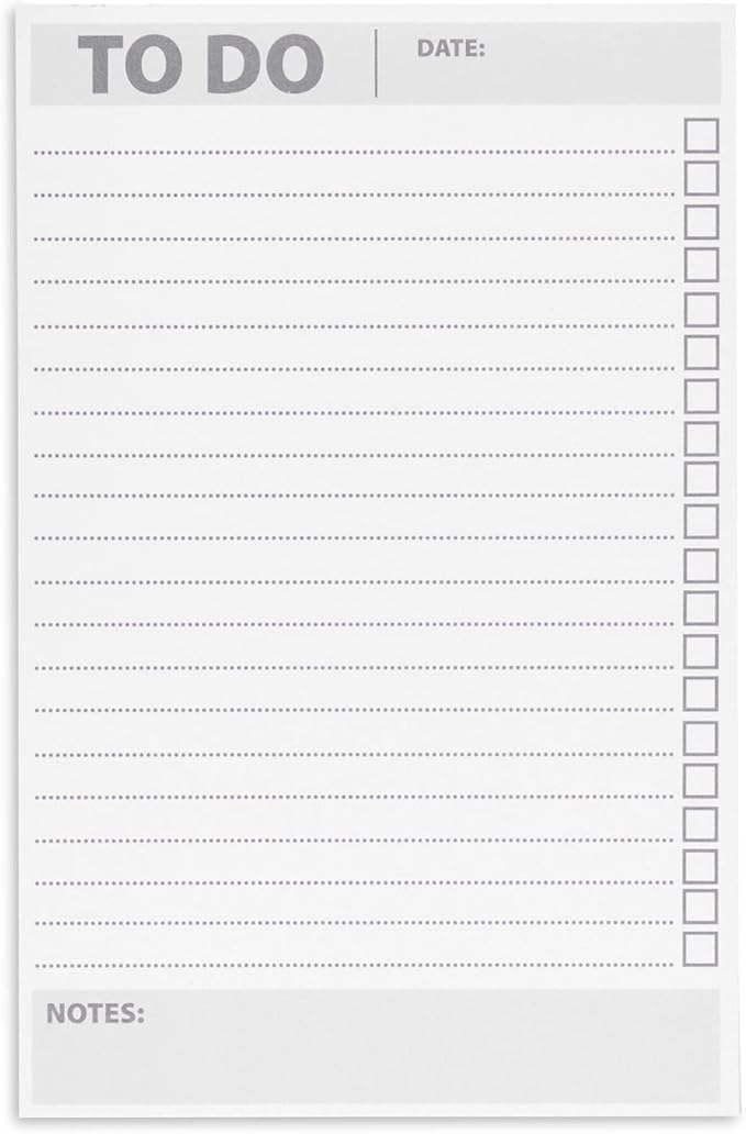 Paper Junkie To Do List Notepad - 8.5 x 5.5 in, White, 6-Pack - Office Desk Pad for Daily Reminder Checklist - Easy-Tear Sheets for Daily Task Planning