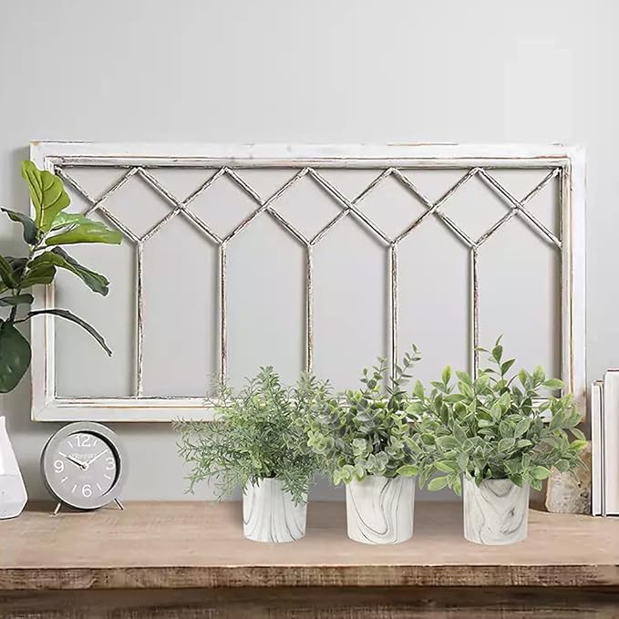 Hollyone Faux Plants Indoor Artificial Mini Potted Plants Plastic Green Plant Small Fake Plants Eucalyptus Decor in Pots for Home Table Room Bathroom Decor
