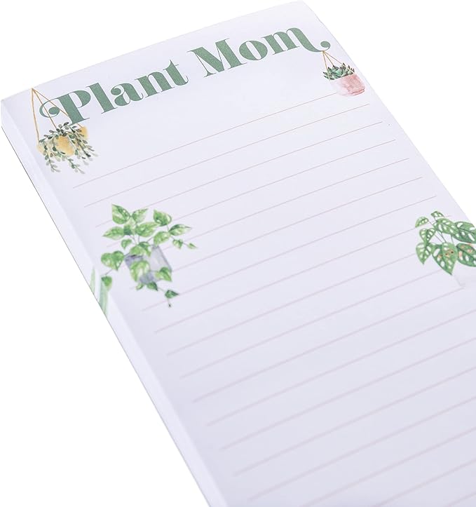 Graphique “Plant Mom” Magnetic Notepad | 100 Tear-Away Sheets | Grocery, Shopping, To-Do List | Magnetic Writing Pad for Fridge, Kitchen, Office | Lined Paper | Great Gift | 4” x 9.25”