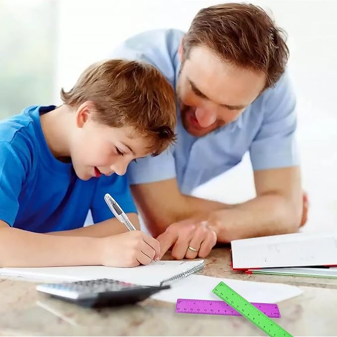 14 Packs 6 Inch Small Rulers for Kids, Plastic School Ruler with Inches and Centimeters, Assorted Colors
