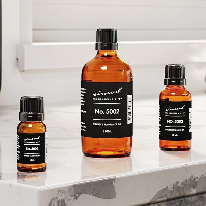 AirScent Creed-Aventus-Inspired Diffuser Oil - No. 5002 Perfume Dupe - Premium Fragrance Oil Blend for Ultrasonic and Waterless Diffusers and Crafting - 120 ml, 4 fl oz Glass Bottle with Dropper