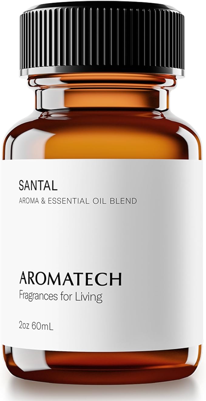 AromaTech Santal Premium Aroma Oil – Inviting & Versatile Home Fragrance with Notes of Sandalwood, Leathery Papyrus & Cardamom for Scent Diffusers, Cold-Air and UltraSonic Scent Machines – 60 mL