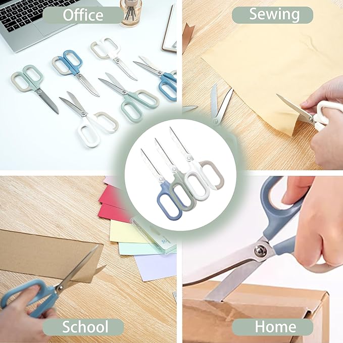 Green office scissors,Cute scissors,Sharp Craft Scissors for DIY Art, Sewing, Fabric, Student, Teacher, and Home Use(7", Green-1Pack)