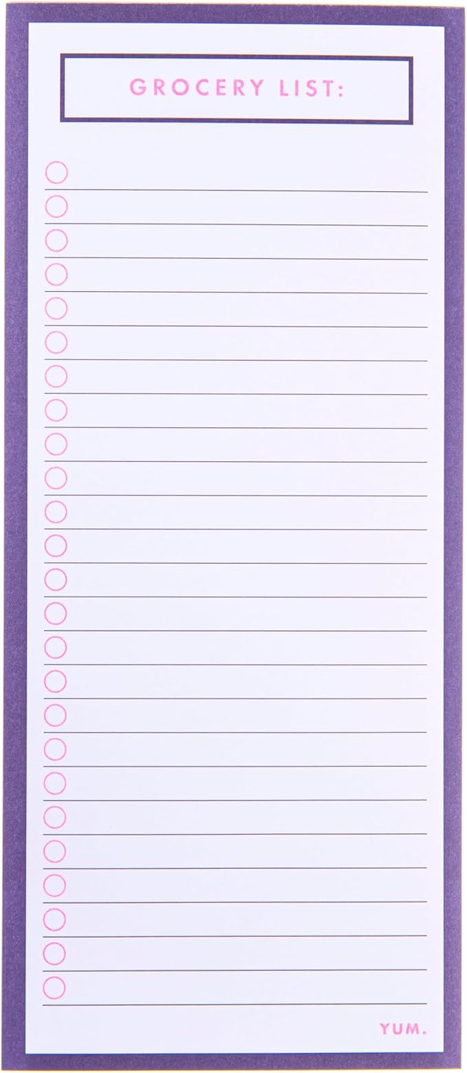 Graphique Magnetic Notepad - Blue and Pink Grocery and Shopping List - Fun Decorative To-Do List - Perfect House Warming Gifts - 100 Tear off Sheets (4" x 9.25" x .5")
