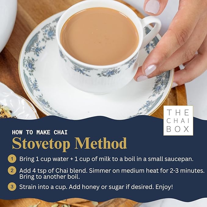 The Chai Box Loose Leaf 100% Organic Black Tea - Featured in Oprah's Favorite Things | Caffeinated Black Tea with Ginger, Cinnamon, Clove, Fennel & Cardamom (Pack of 1) 6 oz | Makes 25 Cups | Small Batch Loose Leaf Tea with Whole, Premium Spices