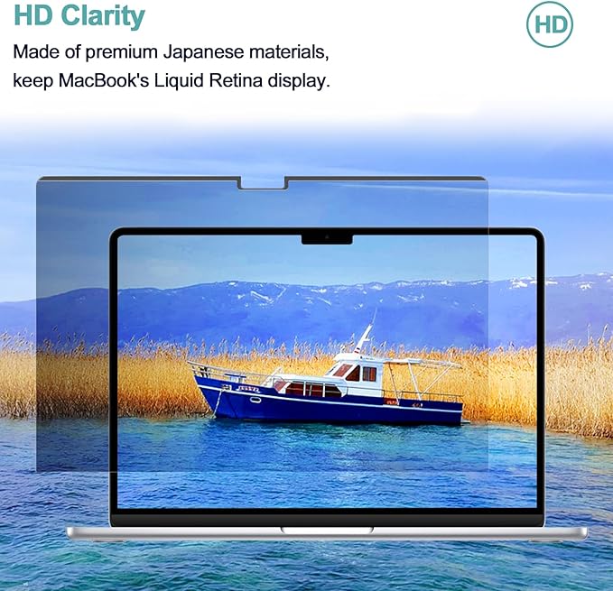 IPROKKO Magnetic MacBook Privacy Screen Protector, Compatible with MacBook Air 15Inch (2023-2025, M2 M3 M4) - A2941 A3114 A3241, Removable Matte Anti Glare Blue Light Filter for Mac Air 15.3" Laptop