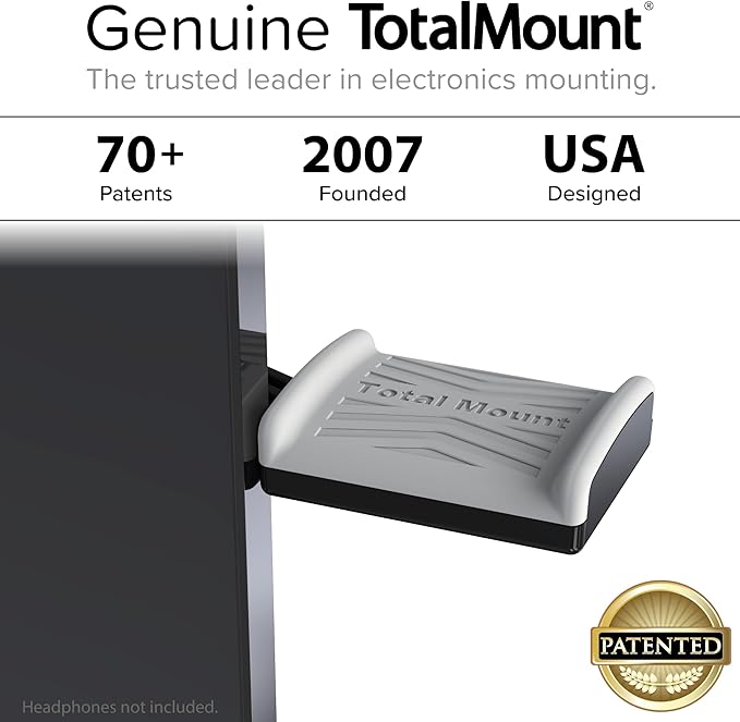 TotalMount Monitor Stand for Headphones and Headsets (Premium-Grade Holder Saves Desk Space and Protects Headphones)