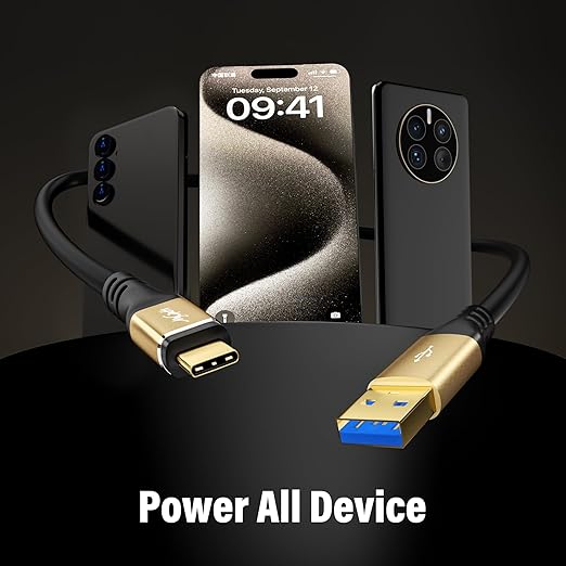 USB 3.0 A to USB C Cable 25FT, Extra Long Type A to Type C Cord, 3A Fast Charging & 5Gbps Data Transfer, Compatible with iPhone 17/16/15 Series, Samsung Galaxy S10 S10+, iPad, Tablets, Laptops