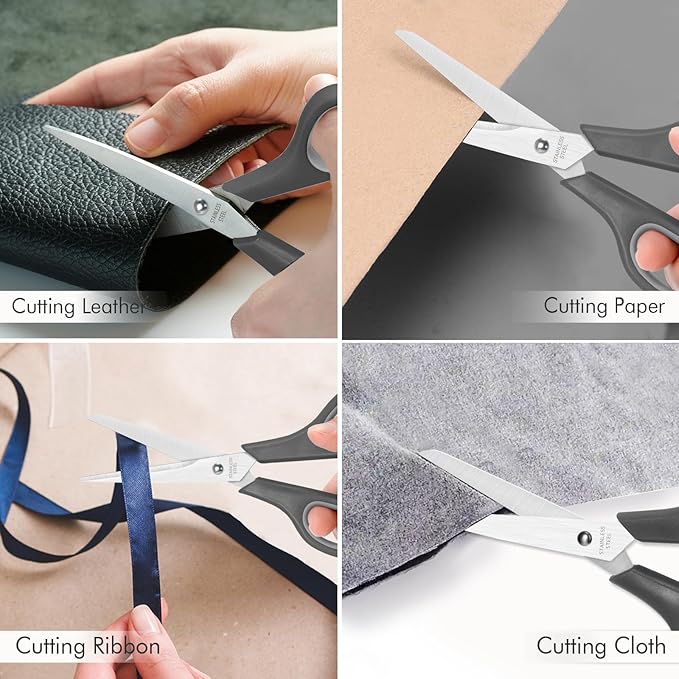 30 Packs Scissors Bulk, 8 Inch Scissors All Purpose Sharp Sewing Fabric Shears for Office Home School Supplies, Middle/High School Student Teacher Classroom Craft Scissor, Comfort Right/Left Handles