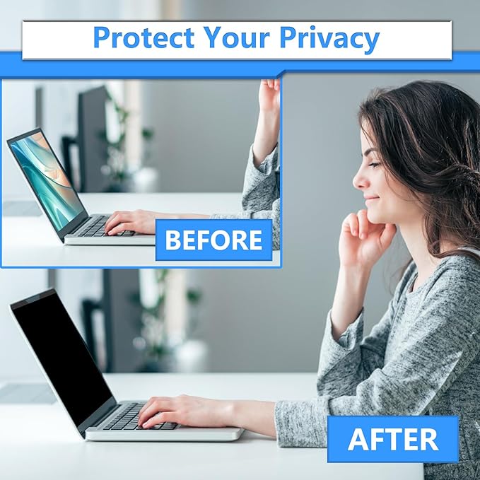 ZOEGAA Magnetic 11.6 Inch Laptop Privacy Screen Filter, for Removable & Reusable 16:9 Widescreen Display Laptop Privacy Screen 11.6 inch and Anti-Spy Anti-Blue Light Anti-Glare Protector