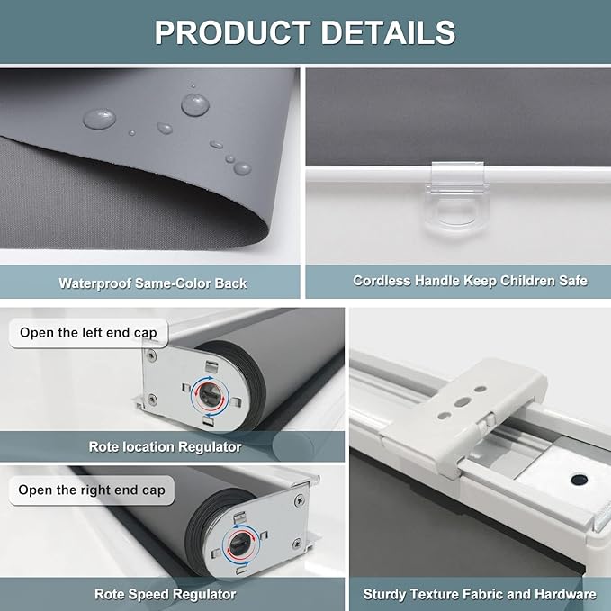 Customize Cordless Roller Shades Blackout Blinds