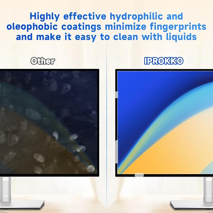 IPROKKO 【2 Pack】 23.8 inch Anti-Blue Light Monitor Screen Protector for 16:9 Widescreen,Removable Anti Glare Blue Light Blocking Screen Filter,LED PC Anti-UV Eye Protection Filter Film