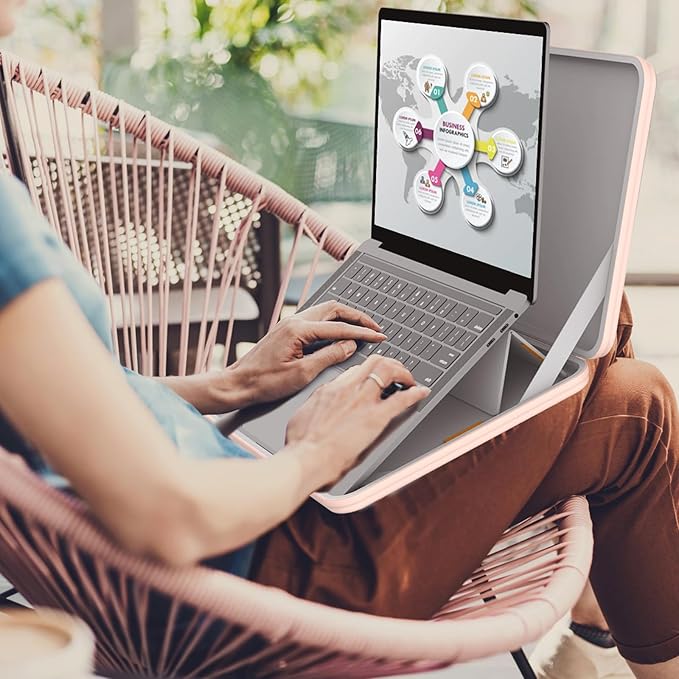 Smatree MS85T Hard EVA Protective Sleeve Case with Stand Compatible for 16 inch Acer Swift Edge 16 Laptop - SFA16-41-R6YS Waterproof Sleeve, Pink