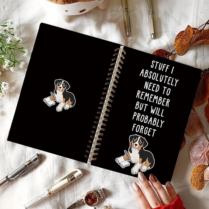 LIANGW Funny Australian Shepherd Dog Gifts Spiral Notebook Journal, Pet Dog Mom Lovers Owner Gifts Journal for Writing, Bernese Mountain Dog Gift for Women, Dog Office Stuff Supplies, 5.5x8.3 Inch