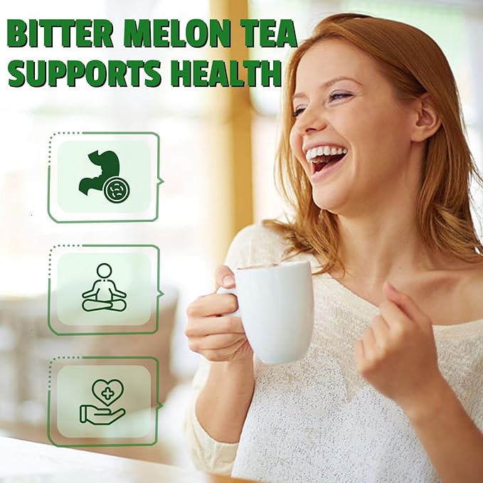 Jarteela - Bitter Melon Tea Bags - 2g x 50 Count - Premium Dried Momordica Charantia - Non-GMO - Caffeine-free - Natural Wellness Herbal Tea for Digestive Support