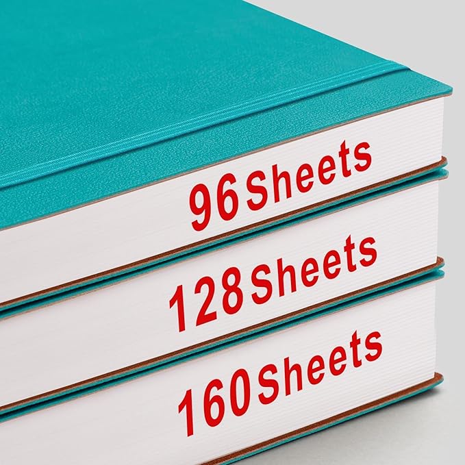 AHGXG Bullet Dotted Journal - Large A4 Notebook Dotted, 8.5''×11'', 320 Pages Dot Grid Notebook, 100gsm Thick Paper, Leather Softcover, with Journal Stencils, Inner Pocket - Cyan