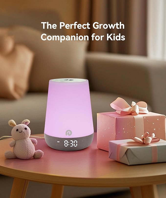 Dreamegg Sound Machine Baby - White Noise Sound Machine Baby With Night Light, Ok to Wake Alarm Clock, 34 Soothing Sounds, Sleep Trainer, Routine Builder, App Control for Kids Nursery Sleeping Bedroom