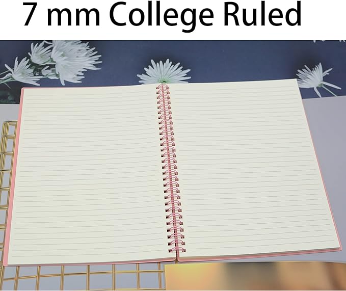 Yansanido Spiral Notebook, 4 Pcs A5 Thick Plastic Hardcover 7mm College Ruled 4 Color 80 Sheets -160 Pages Journals for Study, Work, Travel and Notes (A5, 4 Pcs Dark Color 2)
