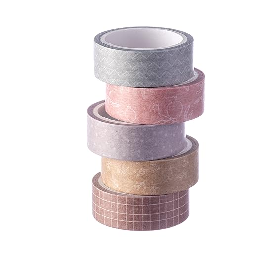 DIVERSEBEE Pastel Washi Tape Set, 5 Rolls Decorative Scrapbook Tape, Cute Craft Tape, Scrapbooking Bullet Journal Supplies, Bible Journaling, Planner Accessories, Gift Wrap Tape (Forest)