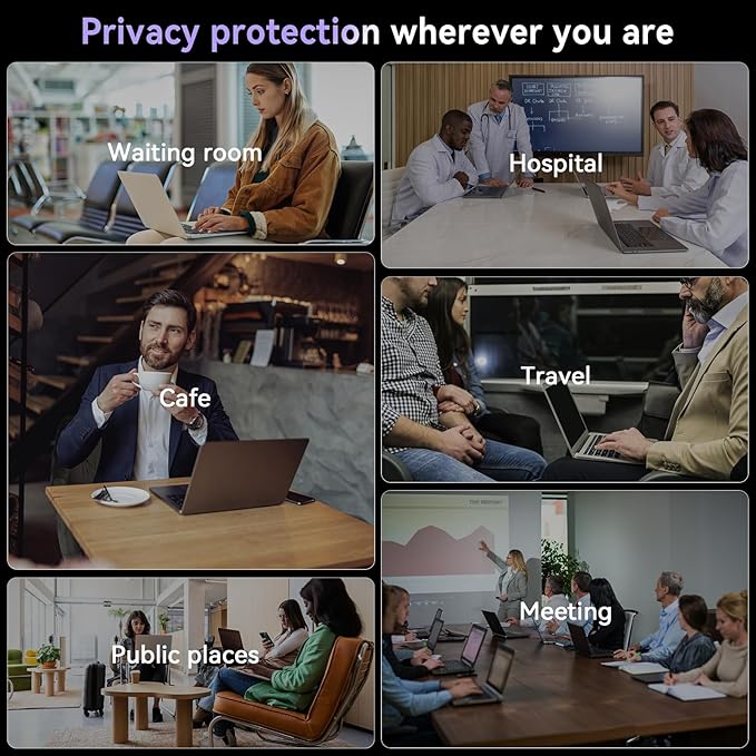 Magnetic Laptop Privacy Screen 15.6 Inch for 16:9 Computer Monitor, Removable 15.6” Anti Glare Protector Blue Light Filter Shield Compatible with HP Dell Xps Acer Asus Samsung Lenovo ThinkPad Envy