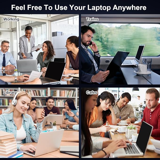 Hoktods 14 Inch 16:9 Laptop Privacy Screen Filter, Computer Monitor Privacy Shield, Anti Scratch Anti Spy Anti Glare Blue Light Screen