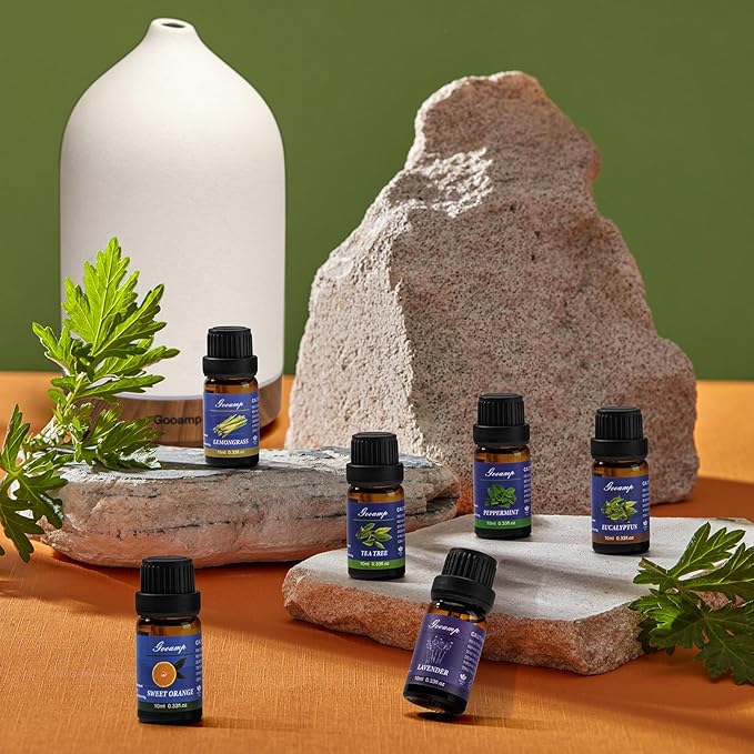 Essential Oils Set-Top 6 Organic Blends for Diffusers, Candle Making, Aromatherapy, Humidifiers, Gifts - Vanilla,Neroli,Chamomile, Sandalwood, Ylang,Cedarwood(6X0.33 fl oz)
