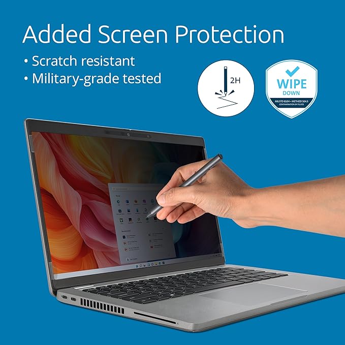 Kensington High Clarity Privacy Screens Filter for 15.6 inch 16:9 Laptops, Easy Installation Privacy Filter, Anti-Glare, 2H Hardness Protection, Compatible with HP Lenovo Samsung Asus HC156A169A
