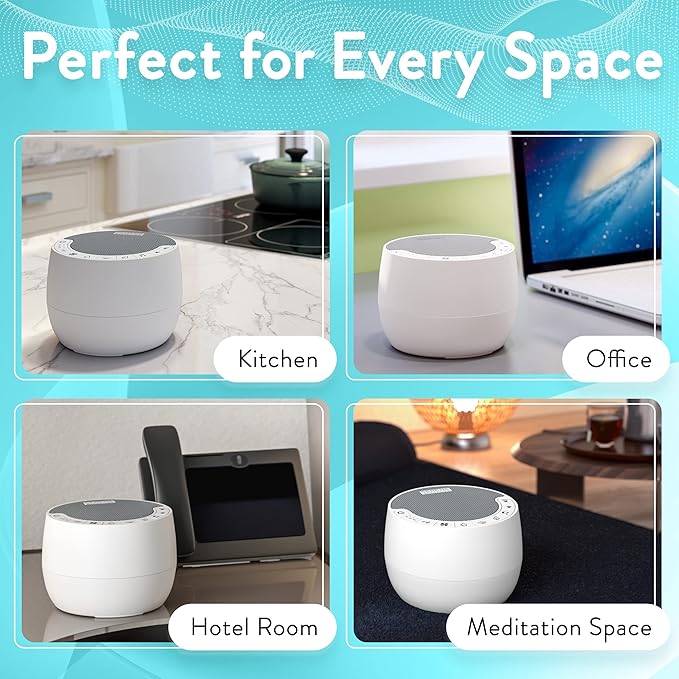 Serene Evolution White Noise Sound Machine with Remote Control - 70 Sound Options for Sleeping Adults and Babies - White Noise Machine for Office Privacy, Noise Canceling with Ocean and Rain Sounds