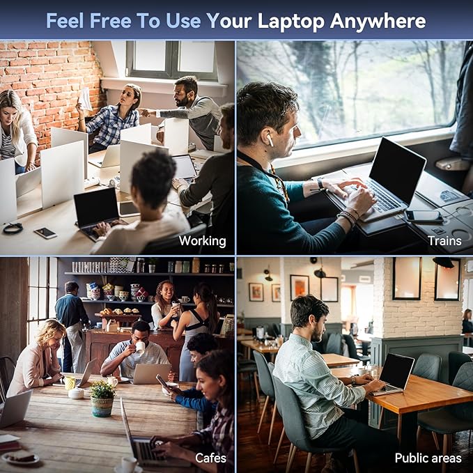 Mamol Magnetic Laptop Privacy Screen 14 inch ,16:9 Aspect Removable Anti Glare Protector Blue Light Privacy Screen Filter,Filter Shield Compatible with HP/Dell/Acer/Asus/Samsung/Lenovo/Thinkpad Envy