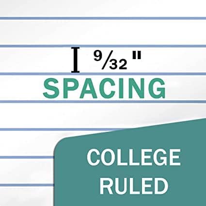Rosmonde Loose Leaf Paper, 900 Sheets, 6 Pack, College Ruled, 8" x 10.5", 56 gsm Bulk Office Filler Paper, 3 Hole Punched, 150 Sheets/Pack, College Ruled Paper for 3 Ring Binder, Notebook Paper, White
