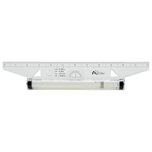 Acurit Rolling Ruler - A Must Have 4-in-1 Tool for Any Artist, Perfect for Illustrations, Drawings, Measurements, Line and Angle Drawing, & More! - 12 Pack