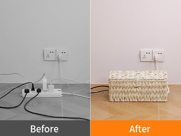 Cable Management Box,Boho Decorative Handwoven 2 Open Slots Cord Organizer Hider Box with Lid for TV Wires, Computer, Router, USB Hub and Under Desk Power Strip