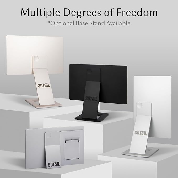 SOTSU FlipAction Go 14" Premium Portable Monitor SFA14PMSV | Robust but Lightweight | Tempered Glass Cover | 1080p | 400 Nits | 100% sRGB | 5W | Super Versatile | USB C or Mini HDMI