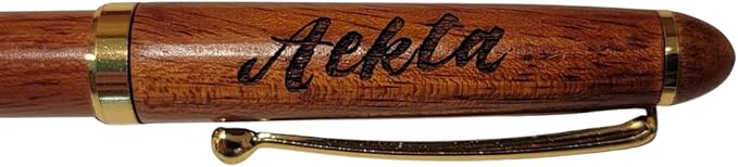 LAS VILLAS DESIGNS Personalized Wooden Ballpoint Pen with Personalized Case | Rosewood | Fully Customizable | Gift for graduations, birthdays, weddings, for him and for her (Pen w/Case)