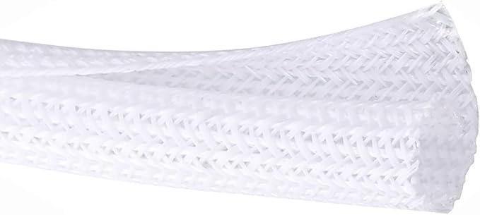 25ft – 3/8 inch White Split Wire Loom Tubing Cord Protector Cable Sleeve – Pet Cord Protector for Cat Chewing, for USB Power Cords Audio Video Wires