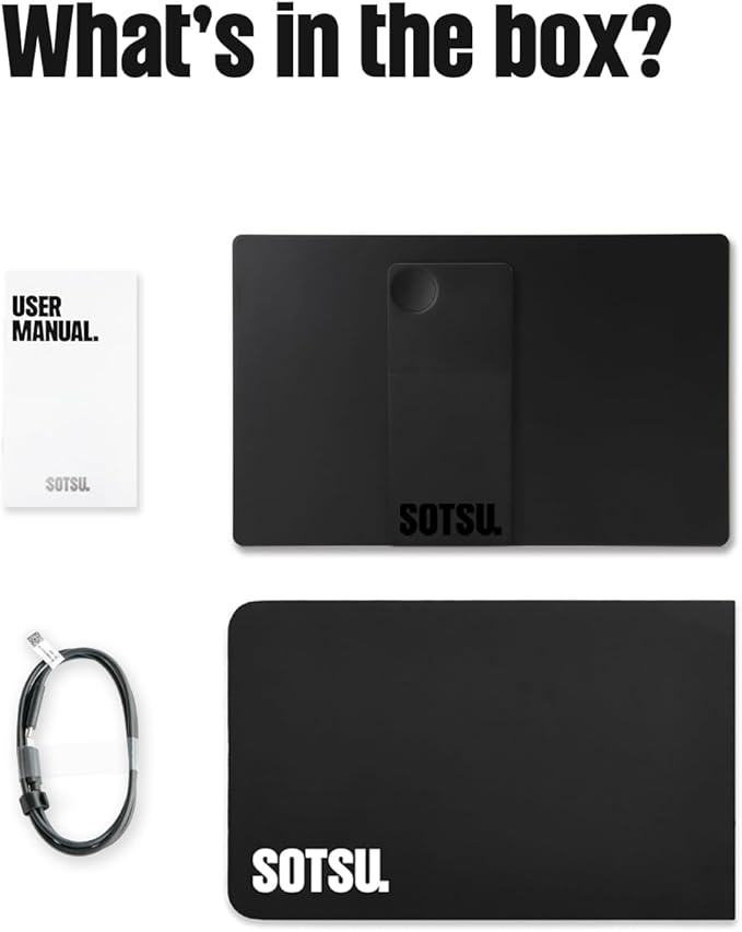 SOTSU FlipAction Go 14" Premium Portable Monitor SFA14PMSB | Robust but Lightweight | Tempered Glass Cover | 1080p | 400 Nits | 100% sRGB | 5W | Super Versatile | USB C or Mini HDMI