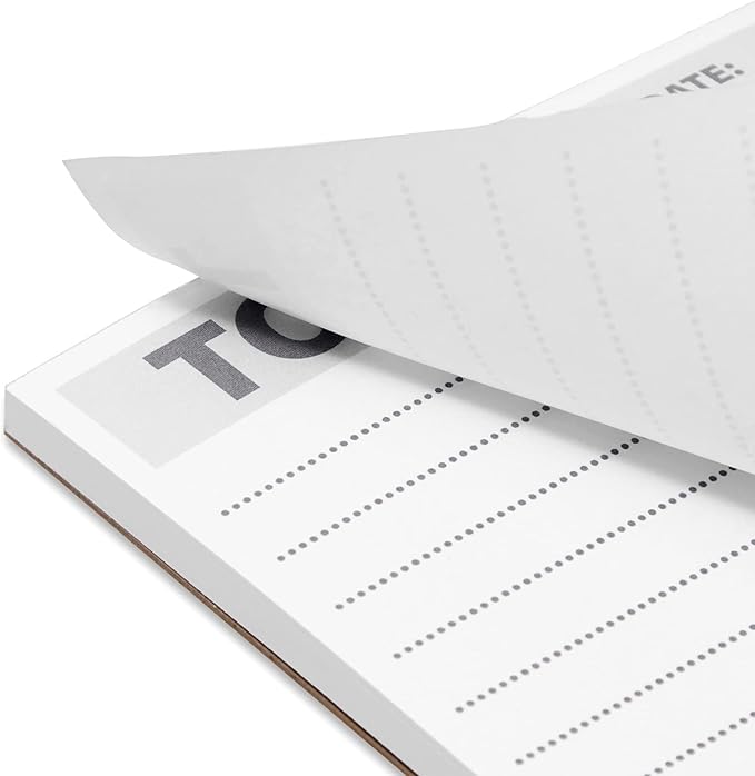 Paper Junkie To Do List Notepad - 8.5 x 5.5 in, White, 6-Pack - Office Desk Pad for Daily Reminder Checklist - Easy-Tear Sheets for Daily Task Planning