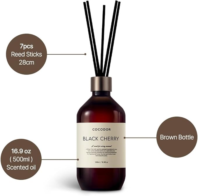COCODOR Premium Reed Diffuser/Savon /16.9oz /1 Pack/Large Capacity Fragrance Scent Oil Stick Diffuser Set for Bedroom Bathroom Home Décor