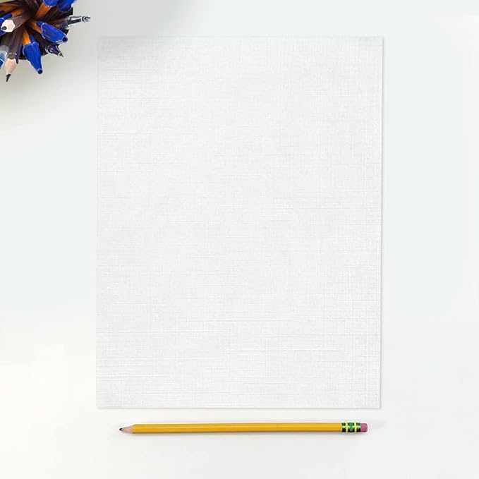 LUXPaper 8.5" x 11" Paper | Letter Size | White Linen | 24lb. (60lb. Text) | 1,000 Qty