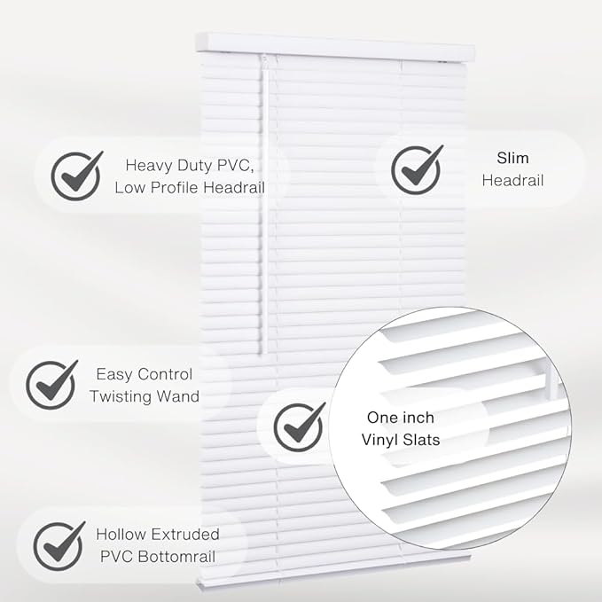Lotus & Windoware Cordless Mini Blind, Window Blinds