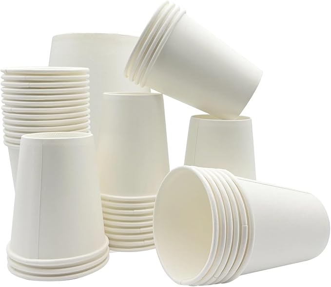 White Paper Coffee Cups – 8 Oz. [400 - Pack] Disposable Hot & Cold Beverage Cups | Durable Paper Cups for Hot and Cold Coffee, Water, Juice, Tea & More – Ideal for Office, Parties, Home & Travel Use