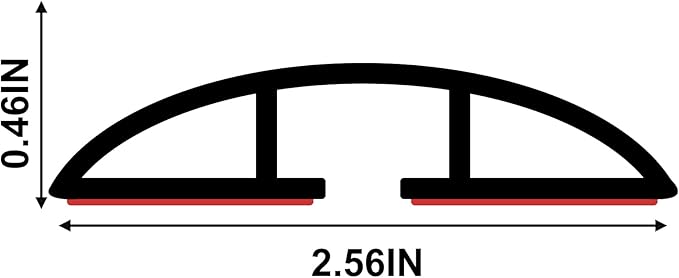 10Ft Floor Cord Cover Silicone Cable Protector Easy to Install Wire Organizer and Hider Ideal Extension Cord Cover for Home, Office, Garage (Black-10Ft)