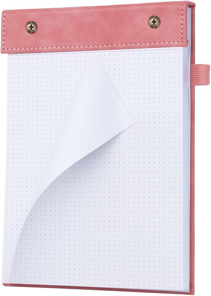Mogoostry A5 Dot Planning Pads 5.9" x 8" Planner To Do List Memo Note Pads Screw Binding Writing Paperboard Notepad, 100 Sheets per Pack, Pink