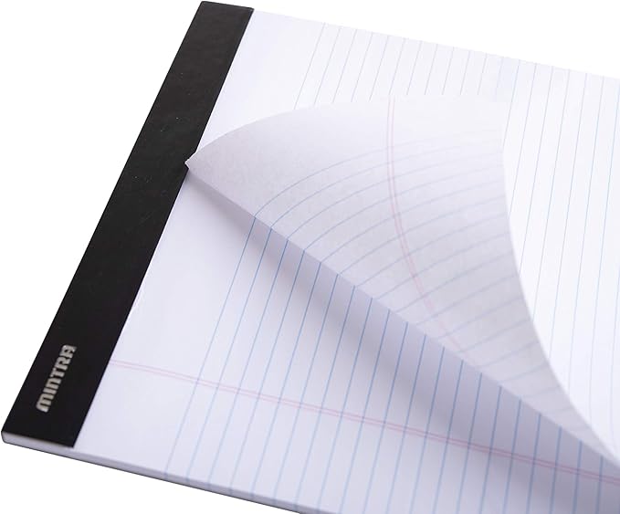 Mintra Office Legal Pads - ((BASIC WHITE 6pk, 5in x 8in, NARROW RULED))
