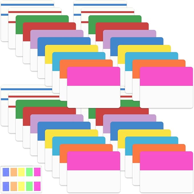 ELII 900 Pcs 2 Inch Sticky Index Tabs - Colorful, Writable & Transparent Book Tabs for Notebooks & Annotating