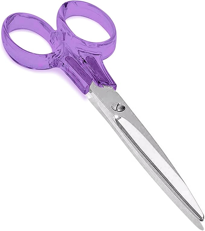 OfficeGoods 3 Piece Acrylic Desk Set - Includes Ruler, Staple Remover, Scissors - Functional & Elegant Desk Accessories - Stationery Tools for Home, Office, and School - Purple with Silver Metal